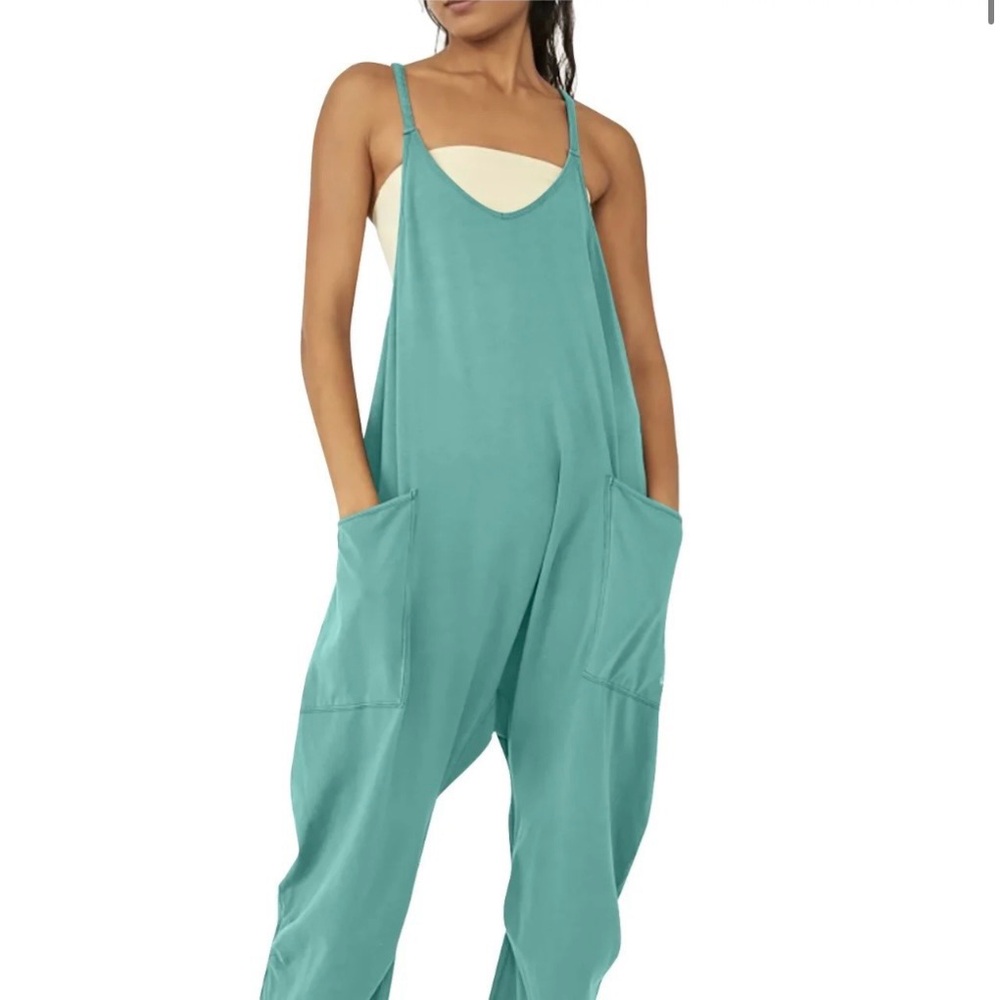 Spaghetti Strap Oversized Jumpsuit in light blue SzXL